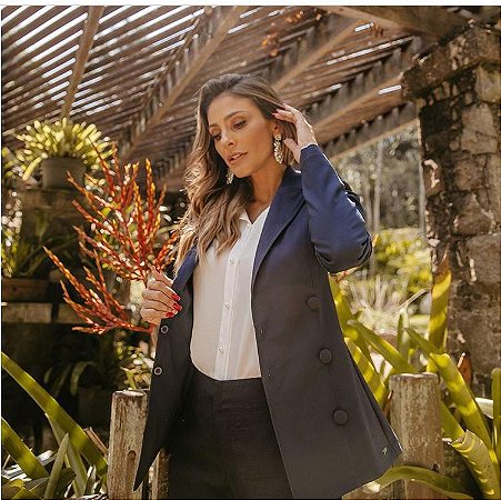 Blazer Alfaiataria Azul  Eva Bella Luma