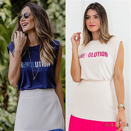 T-Shirt Revolution Eva bella Bianca