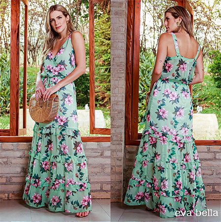 Blusa de alça larga estampada Eva Bella Aline
