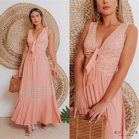Vestido detalhe em lesie Eva Bella Lorena