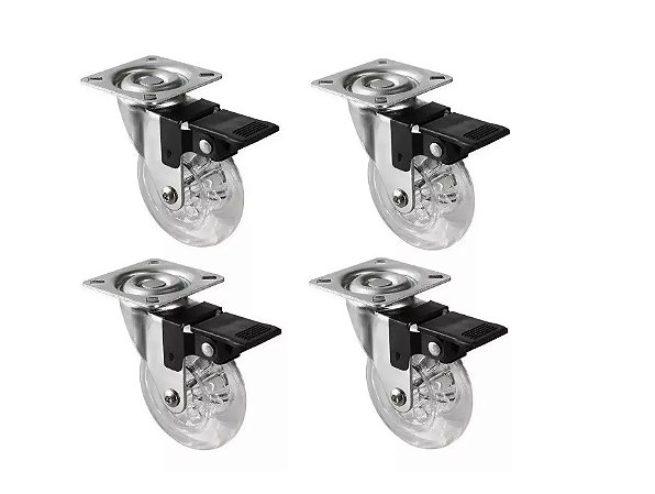 Rodinhas de Silicone com Travas (4 unidades)