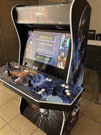 Fliperama 4 players 32'' Desing Curvo - Tema Mortal Kombat