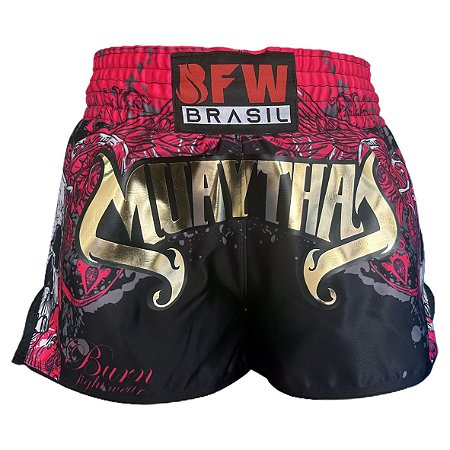 SHORT MUAY THAI BURN GOLD - PINK 50% desconto