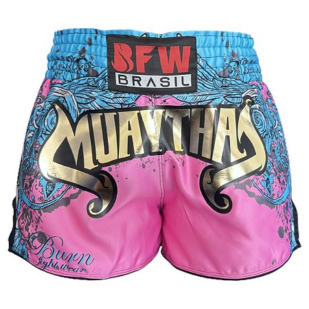 SHORT MUAY THAI GOLD ROSA 50% desconto