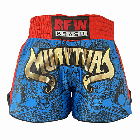 SHORT MUAY THAI DRAGÃO AZUL PREMIUM