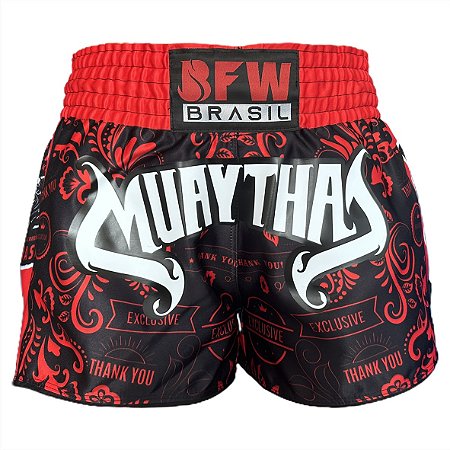 Short Muay Thai Calção Premium - Vermelho