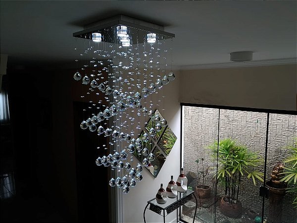 Lustre de cristal Legítimo k9 de 60cm a 90cm modelo espiral cruzado