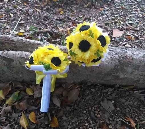 Buquê Girassol em Cetim