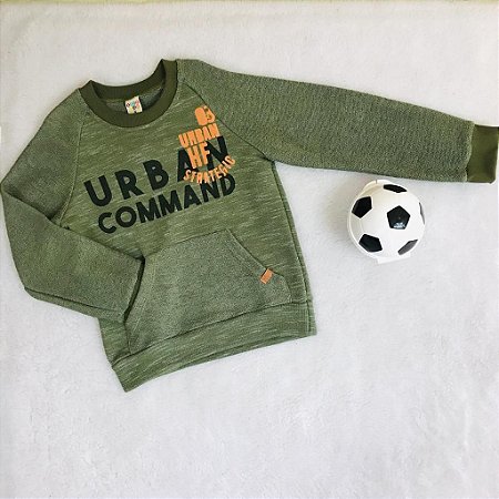 Casaco Infantil Masculino Verde Militar de Moletom da Have Fun