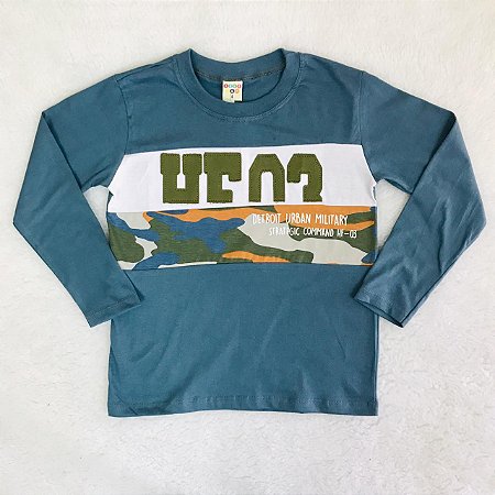 Camiseta Infantil Azul Petróleo em Meia Malha da Have Fun