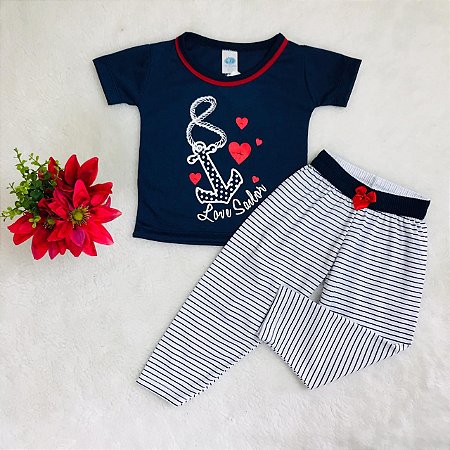 Pijama Infantil Menina Longo Âncora da LG