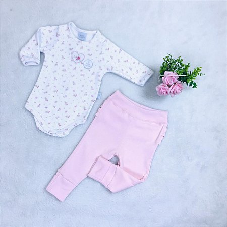 Conjunto de Bebê Menina em Algodão Egípcio da Piu Piu