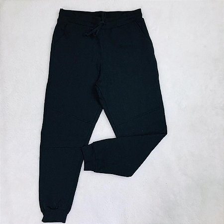 Calça Infantil Preto em Moletom Flanelado da Dila