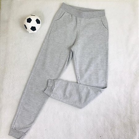 Calça Infantil Masculina Mescla em Moletom Flanelado