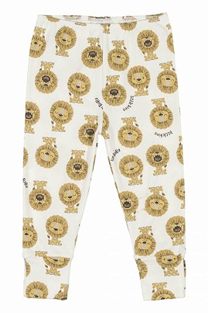 Calça de Bebê Infantil em Suedine Estampado de Leão da Up Baby
