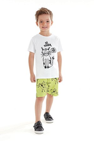 Conjunto Infantil com Bermuda Moletom da Up Baby - Cores Diferentes