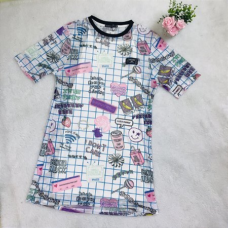 Vestido Infantil com Tela Multicolorida da Vanilla Cream