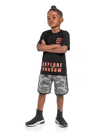 Conjunto Infantil Bermuda Moletinho da Quimby - Cores Diferentes