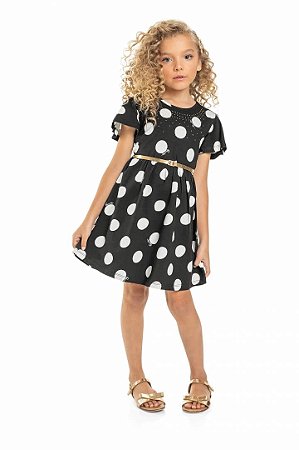 Vestido infantil Fresquinho Evase com Bolas da Quimby