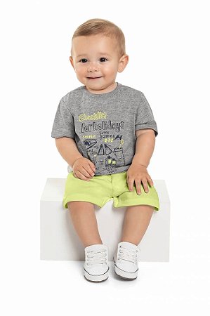 Conjunto Infantil e de Bebê com Camiseta e Bermuda da Quimby