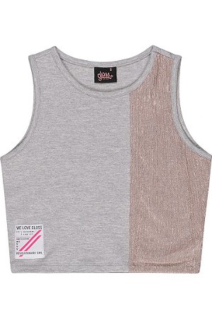 Blusa Juvenil Feminina Cropped Mescla da Gloss