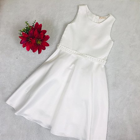 Vestido de Festa Infantil 2 em 1 Floral e Branco Petit Cherie