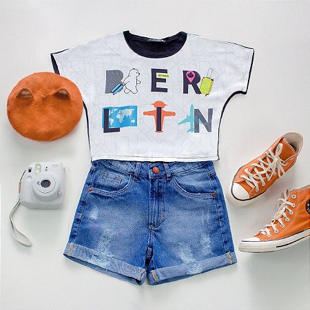 Blusa Infantil Cropped Estampado da BobbyLulu - Cores Diferentes