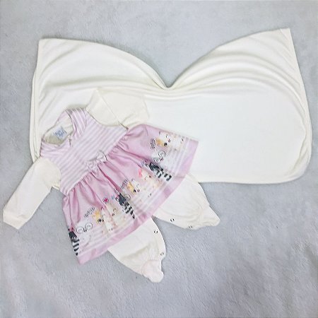Kit de Maternidade Menina c/Vestido Lilás da Beth Bebê