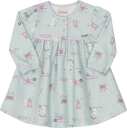 Vestido de Bebê Infantil Coelhinhos da Nini Bambini