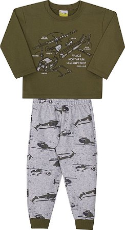 Conjunto Infantil Masculino Verde Militar da Nini Bambini
