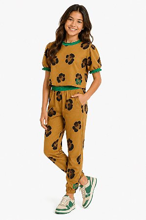 Conjunto Infantil Animal Print com Calça da Animê
