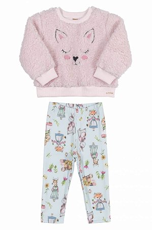 Conjunto de Bebê de Menina Blusa Pelinho Up Baby