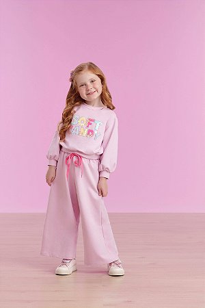 Conjunto Infantil de Menina com Pantalona Moletim Mon Sucré