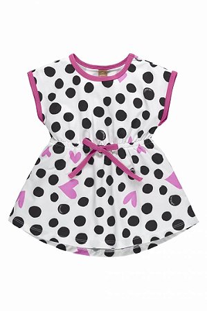 Saída de Praia Infantil Branca com Bolas Pretas da Up Baby