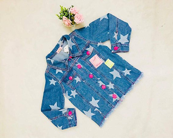 Jaqueta  Jeans Infantil de Menina Estrela da Málagah