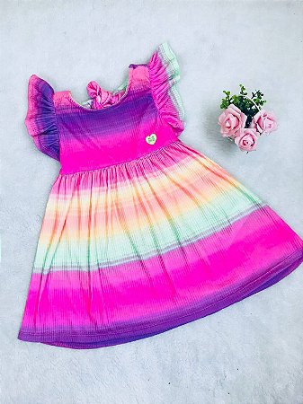 Vestido Infantil Multi Colorido Candy Collors Mon Sucré