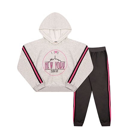 Conjunto Juvenil Feminino Moletom Duas Cores Quentinho
