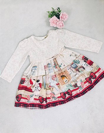 Vestido de Bebê Manga Longa da Petit Cherie