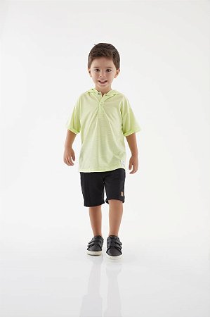Camiseta Infantil Mangas Curtas com Capuz 2 cores Up Baby