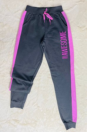 Calça de Moletom Juvenil de Frio Flanelada da Duzizo