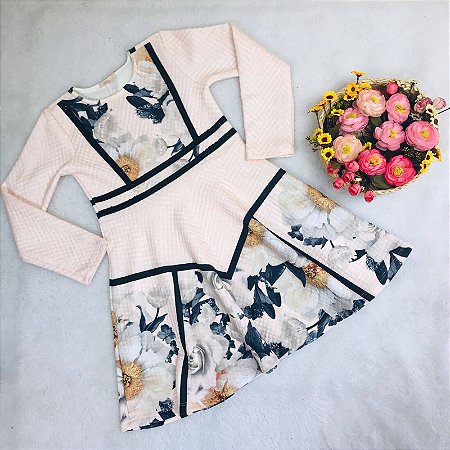 Vestido Infantil Casual Matelasse com Brilho Petit Cherie