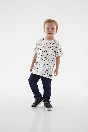 Camiseta Infantil Manga Curta Estampa de Carinha Up Baby