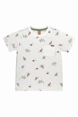 Camiseta Infantil de Menino Mangas Curtas Animais Up Baby