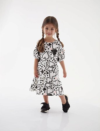 Vestido Infantil com Estampa de Corações da Up Baby