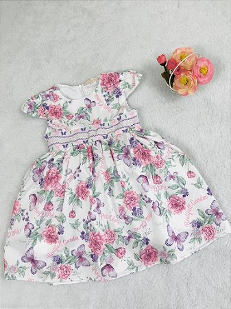 Vestido de Festa de Bebê Florido da Petit Cherie