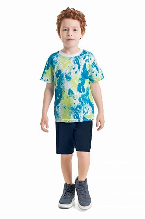 Camiseta  Infantil Masculina Duas Cores Tie Dye da Quimby