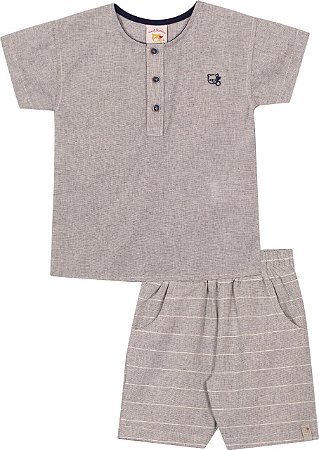 Conjunto Infantil Masculino Camisa Bata Nini Bambini