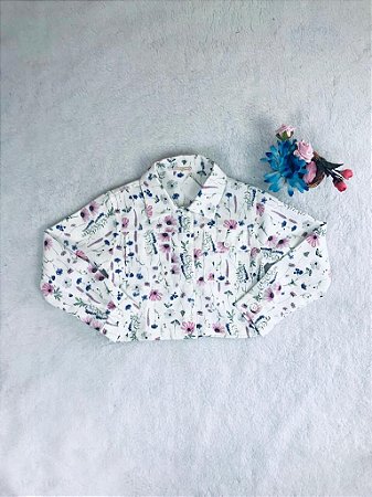 Jaqueta Infantil Feminina Floral Lilás Petit Cherie