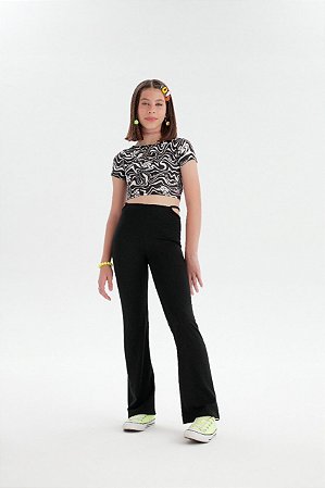 Blusa Cropped Juvenil Estampada da Vanilla Cream