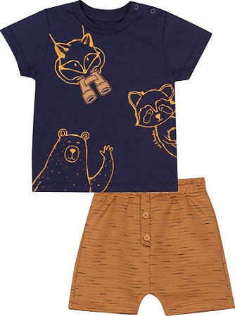 Conjunto de Bebê Masculino Manga Curta da Nini Bambini